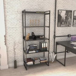 Estante Multiuso 5 Prateleiras 187cmx80cm Industrial Kuadra Compace Preto Onix Menor preço em Estante Multiuso 5 Prateleiras 187cmx80cm Industrial Kuadra Compace Preto Onix