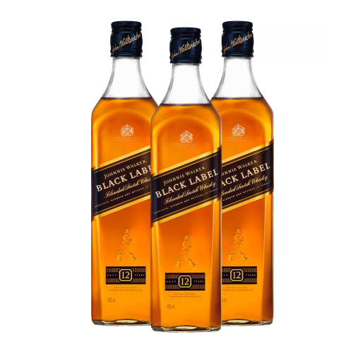 Kit com 3 Johnnie Walker Black Label Blended Scotch Whisky 750ml em