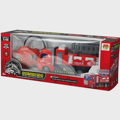 Caminhão de Brinquedo Dos Bombeiros de Fricção - DM Toys - Sama