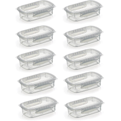 Menor preço em Kit 10 Potes Alimentos 500ML Com Tampa e Travas Transparente