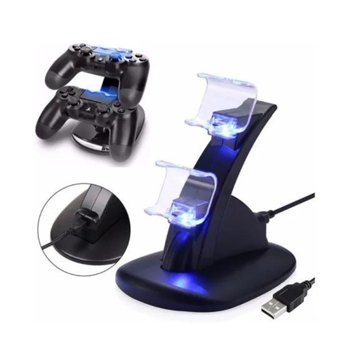 Kit Gamer Base Carregador Duplo Charge Controle Ps4 Playstation 4