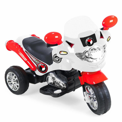 Moto Eletrica Infantil Xplast Speed Chopper 6V Branca Vermelha