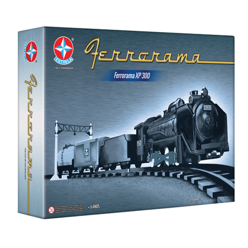 Trem Locomotiva Rei dos Trilhos - 19 peças - Amendoim Brinquedos