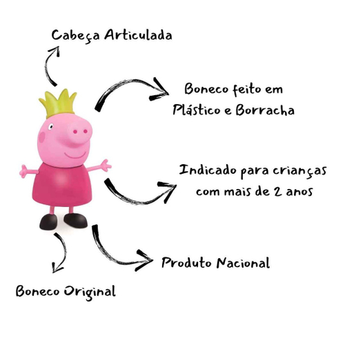 Boneco Peppa Pig - Geoge Pig Articulado 13cm - F6159 - Hasbro - Real  Brinquedos