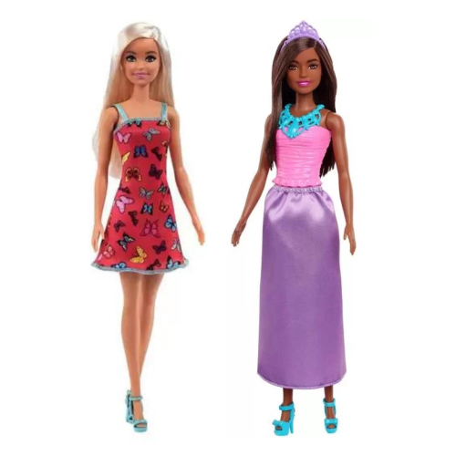 Promoção Kit 3 Roupas Vestidos P/ Boneca Barbie + 3 Sapatos