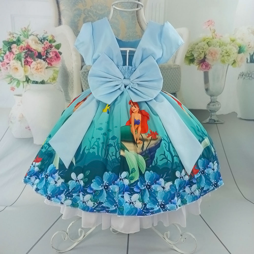 Vestido Infantil Princesa Sofia Pequena Sereia Ariel Luxo 1 A 3 Anos no  Shoptime