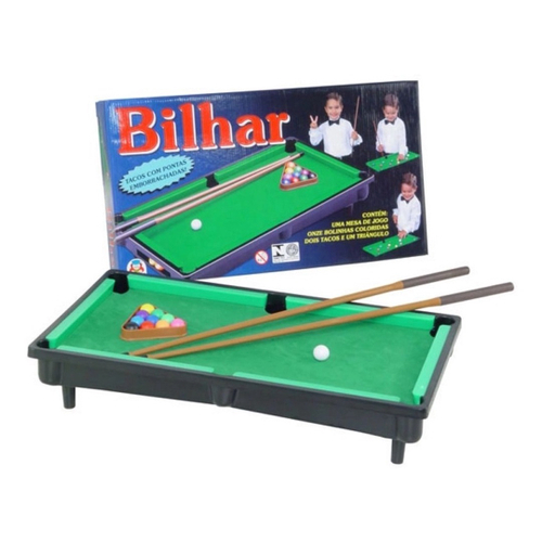 Brinquedo Mini Mesa De Bilhar Snooker Sinuca Infantil 2 Taco