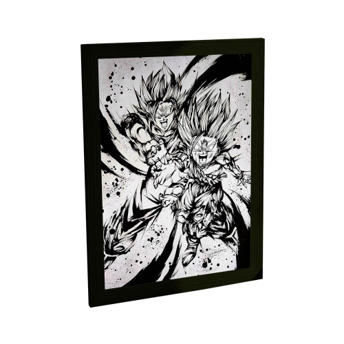 Quadro Decorativo Dragon Ball Goku Desenho Com Moldura G09