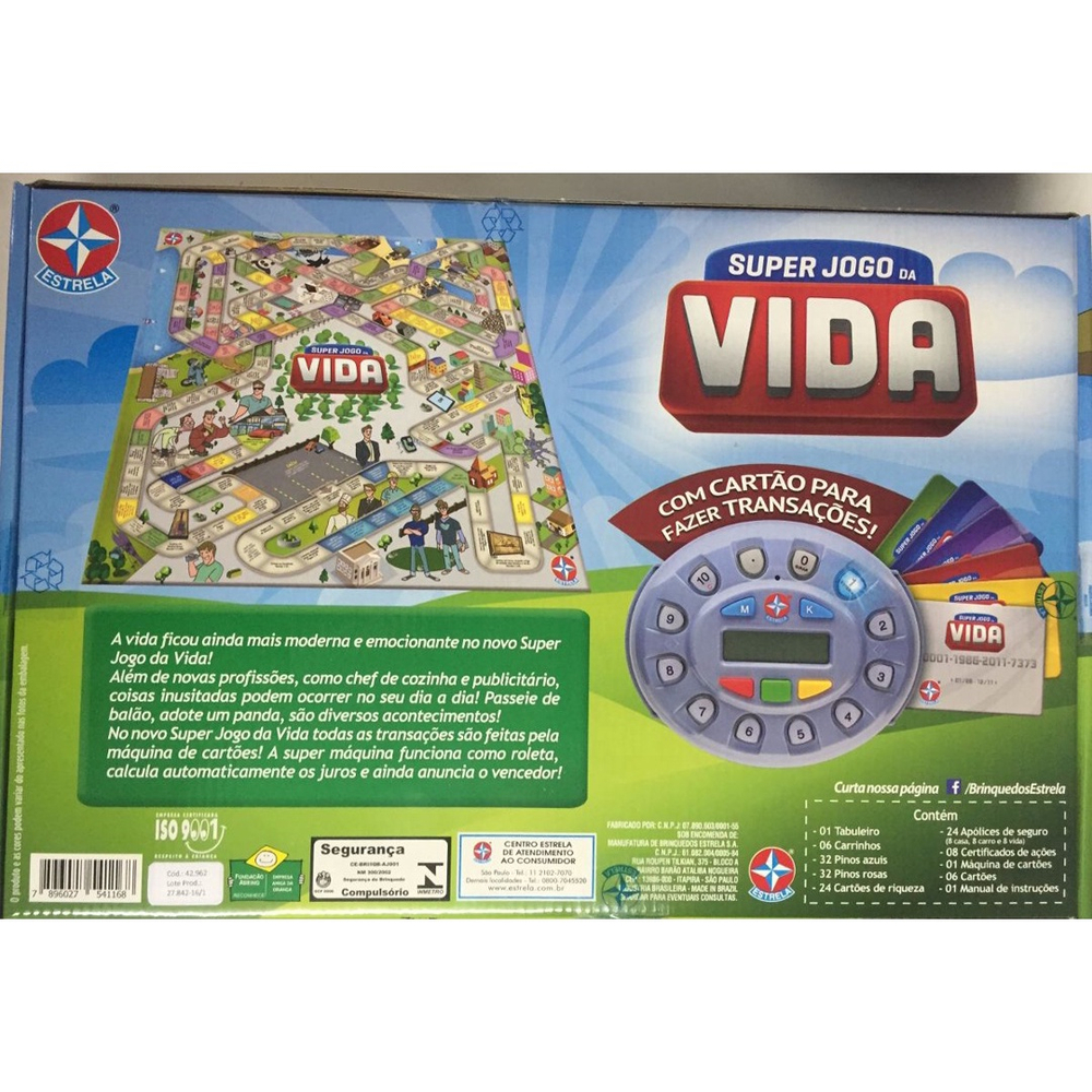 Jogo Super Jogo da Vida Estrela com Máquinda de Cartão