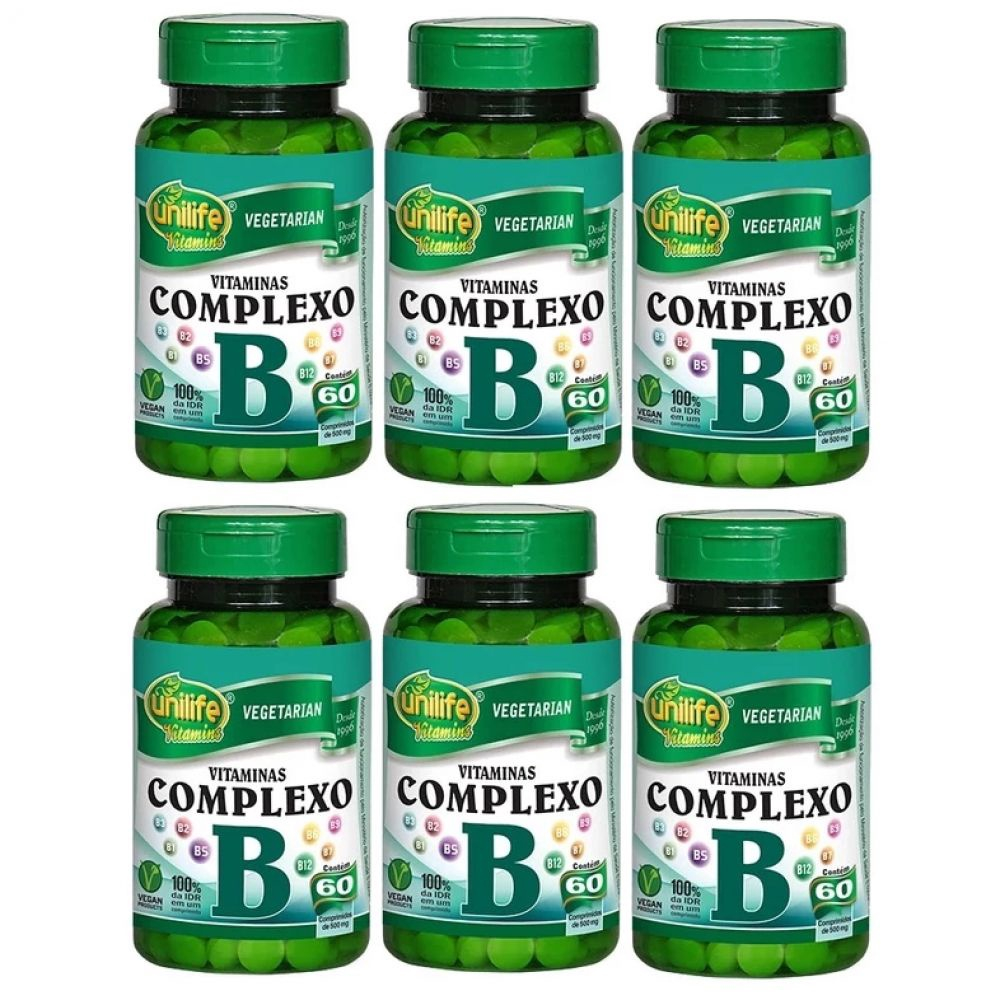 Kit Com 6 Vitaminas Do Complexo B 60 Comprimidos 500mg Unilife | Submarino