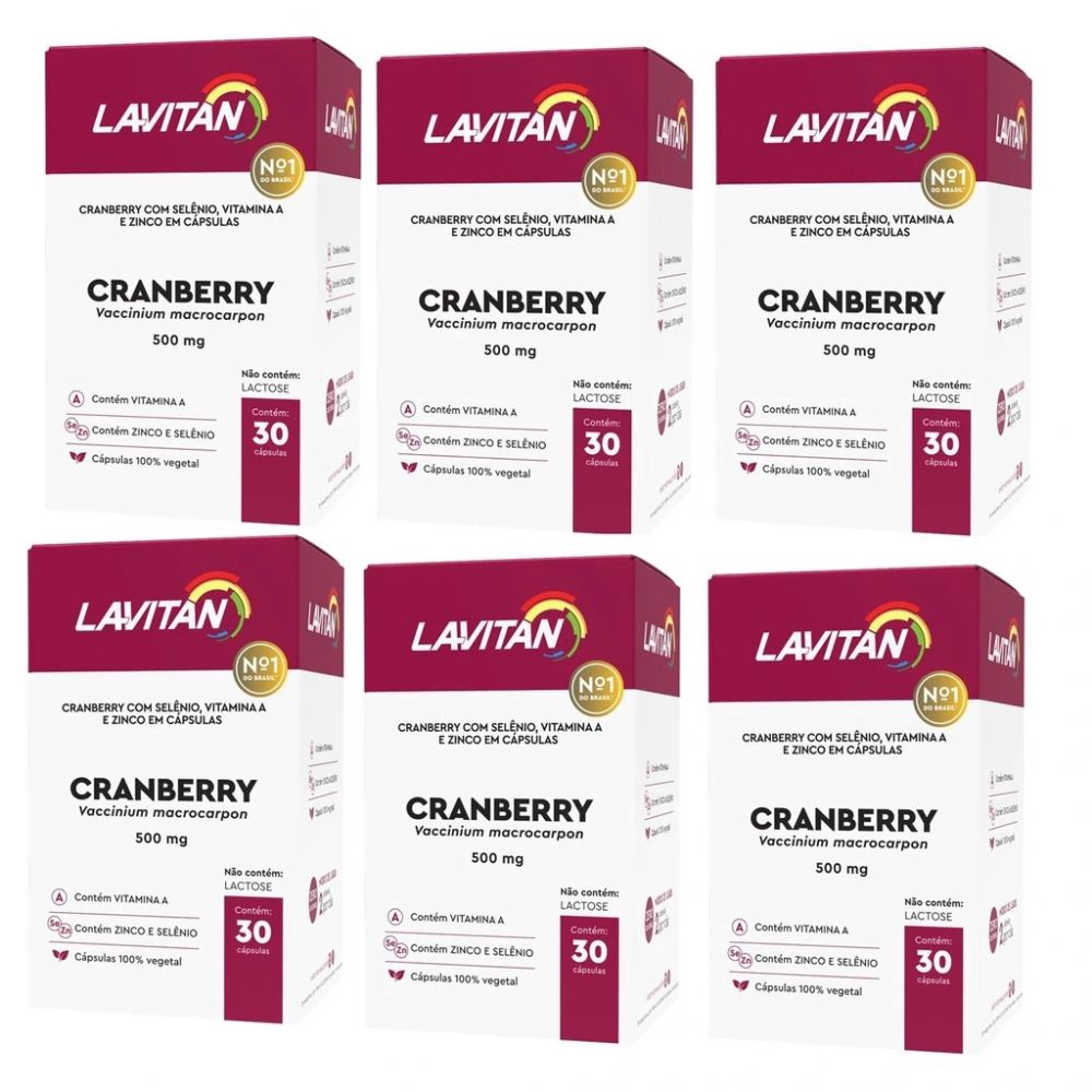 Kit com 6 - Lavitan Cranberry com 30 Capsulas 0 Autentic0 no Shoptime