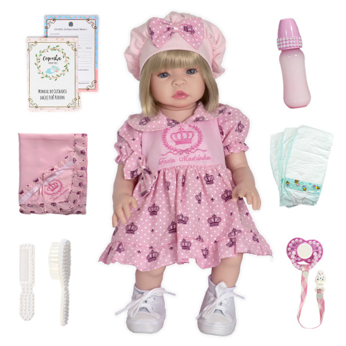 Boneca - Reborn 50 CM - Corpo Silicone - Kids Clothes