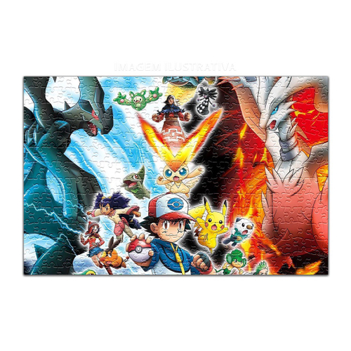 Quebra-Cabeça Personalizado 90 Peças - 30 cm x 20 cm Pokémon