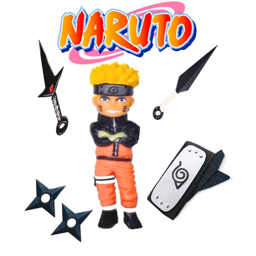 Kit Completo do Naruto Aldeia da Folha Vem Com Kunai Shuriken Bandana e Um  Boneco do Naruto no Shoptime