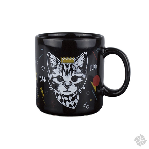 Caneca Gato Preto Decoração Cerâmica Gatinho Fofinho Pet