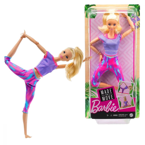 Barbie Feita para Mexer Loira Roupas Esportivas - Mattel - Boneca