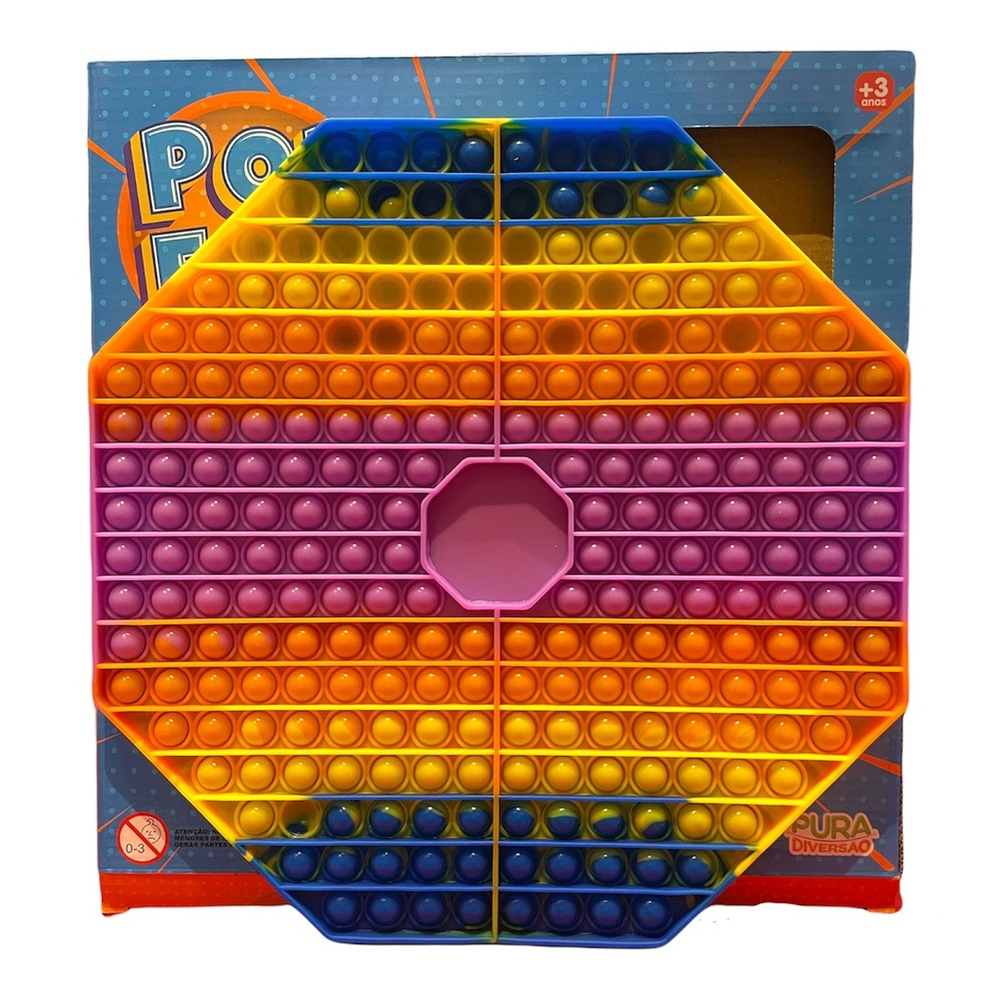 Fidget Toy Jogo Pop It Gigante Octogono Arco Iris - Yes Toys