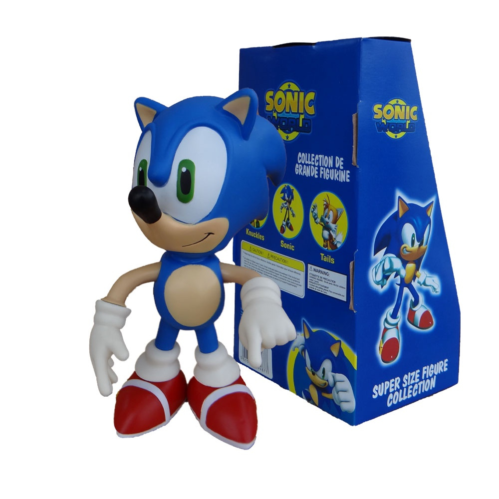 Kit 2 Bonecos Vinil Sonic E Tails 25 Cm Grande Articulados - Sp