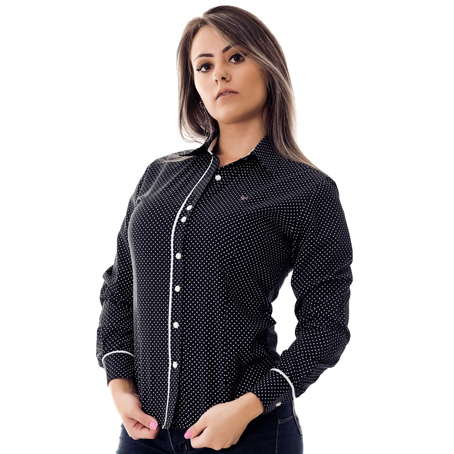 Camisa social feminina store poa