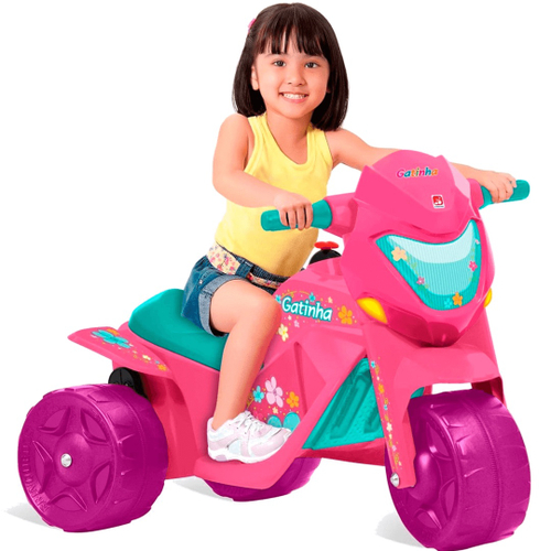 Mini Moto Elétrica Infantil Kawasaki Ninja Rosa