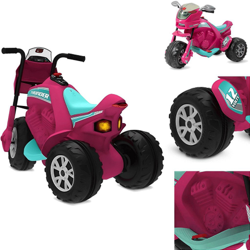 Moto Eletrica Infantil Bandeirante Super Thunder 12V Black - Maçã Verde Baby