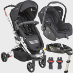 Carrinho com Bebe Conforto e Base isofix Kiddo Eclipse Preto