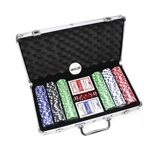 Brinquedo Jogo Texas Poker Set Lata com 200 fichas e 2 Baralhos