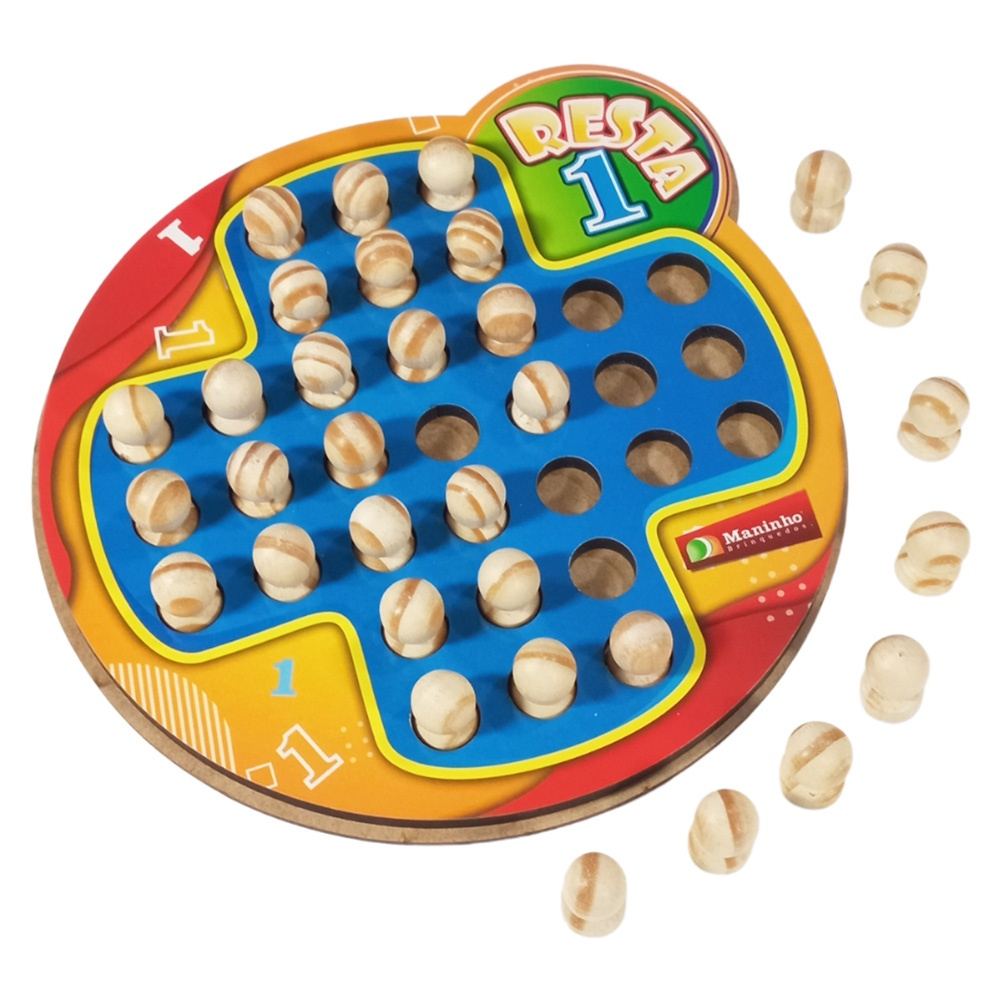 Jogo Resta 1 - Cruz - Brinquedo de madeira - Ioiô de Pano Brinquedos  Educativos