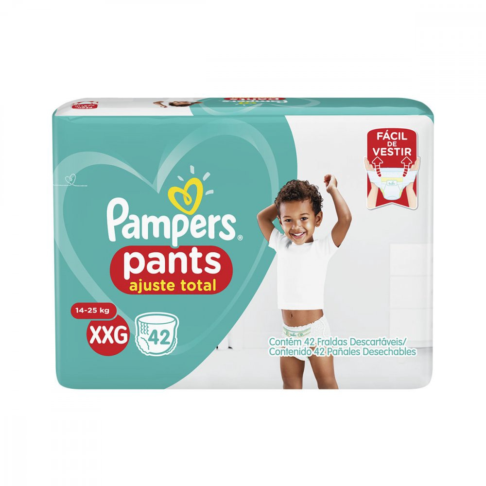 Fralda Calça Pampers Xxg Pants Ajuste Total Hiper 42 Unidades | Submarino