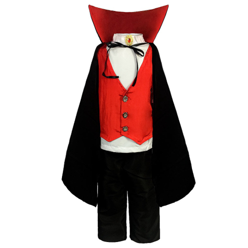 Fantasia Drácula Vampiro Halloween Infantil Roupa + Capa - 7 Artes