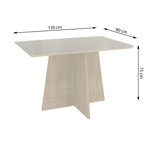 Conjunto Mesa de Jantar Redonda 105cm Lavanda com 4 Cadeiras Kappesberg -  Freijó/Linho Cinza