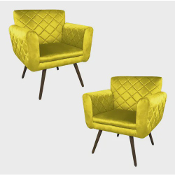 Kit 02 Poltronas Decorativa Sala Recepção Em Tressê Isabella Suede Bege- dl decor Menor preço em Kit 02 Poltronas Decorativa Sala Recepção Em Tressê Isabella Suede Bege- dl decor