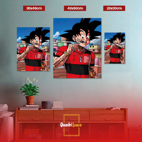 Quadro Decorativo Dragon Ball Goku Desenho Com Moldura G08