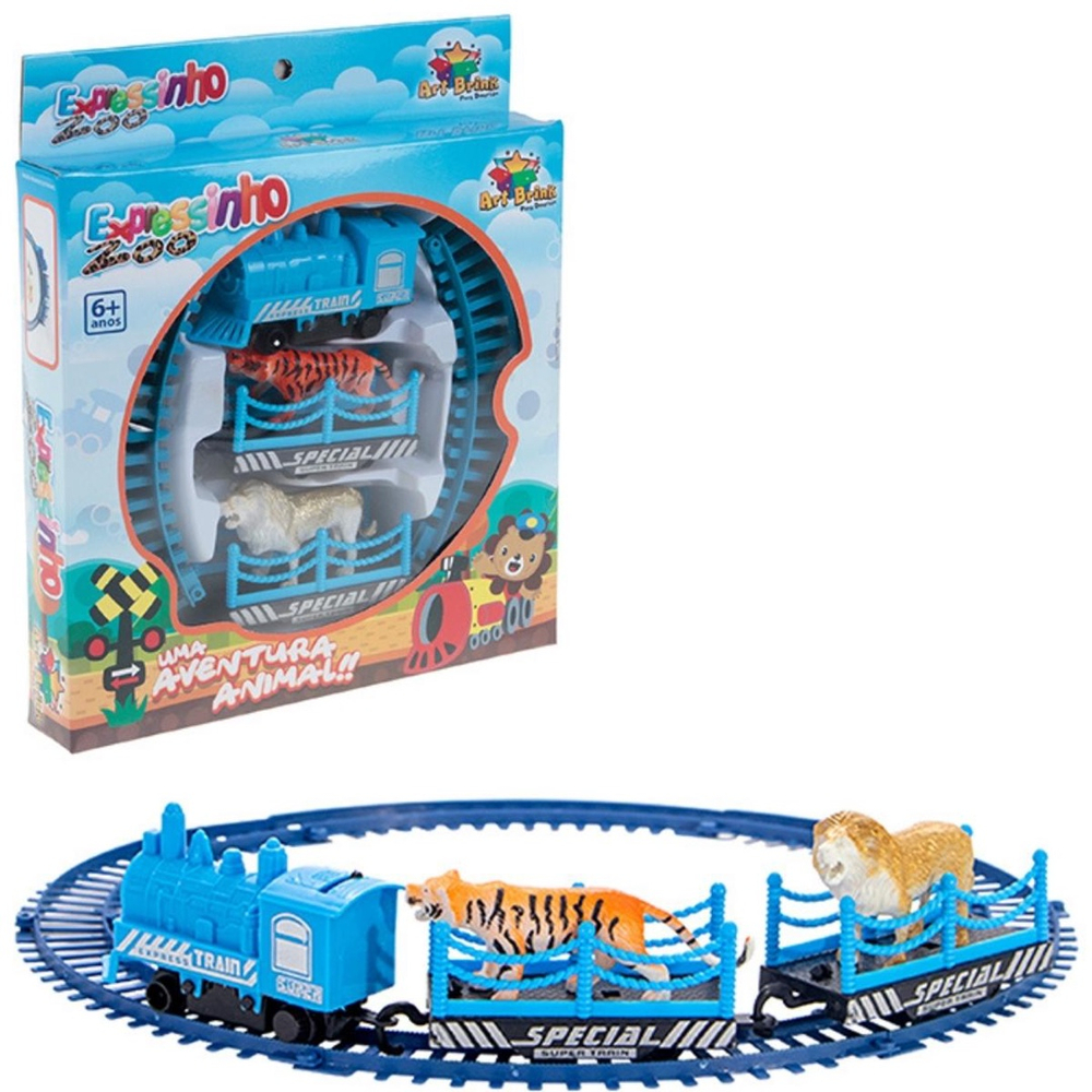 Ferrorama Locomotiva Trilhos Trem Expresso Animais Brinquedo Infantil  Presente - Art Brink no Shoptime