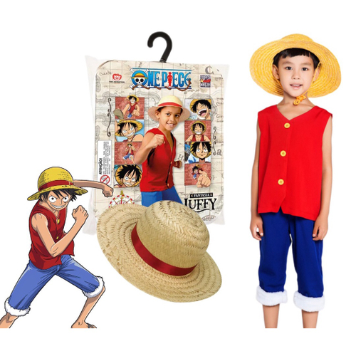 Fantasia One Piece Infantil Roupa e Chapeu de Palha Luffy em Promoção na  Americanas