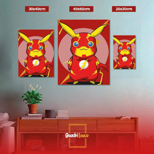 Quadro Decorativo Desenho Pikachu 3 Peças em Promoção na Americanas