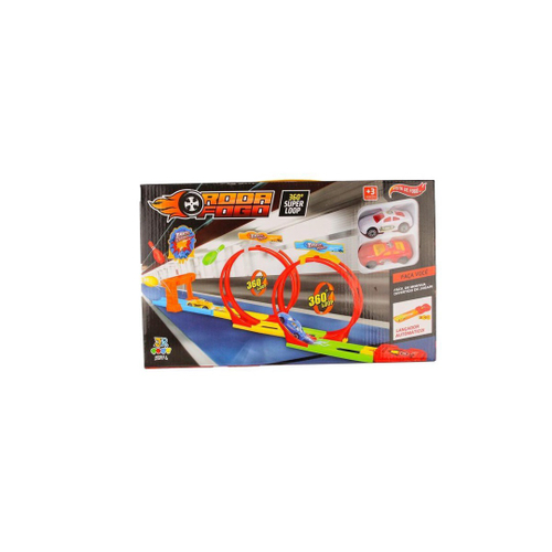 Pista Corrida Carrinho Brinquedo Infantil Looping 360 + 1 Moto Incluso no  Shoptime