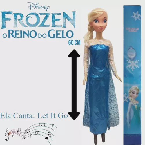 Boneca Elsa Frozen 2 Disney Gigante Grande 55 Cm