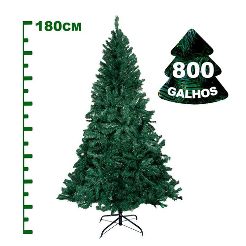 Árvore De Natal Grande Pinheiro 180 Cm 750 Galhos Verde em Promoção na  Americanas