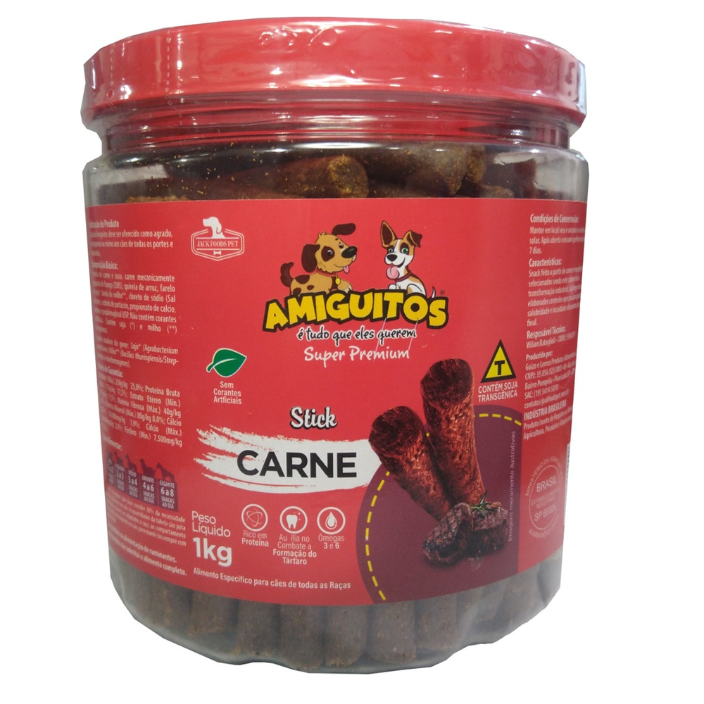 Bifinho Sticks Para Cães Amiguitos 1 Kg Carne No Shoptime