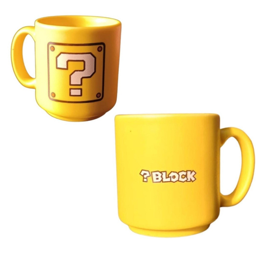 Caneca Mini Tina Lucky Block Super Mario em Cerâmica 100ml em