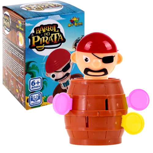 Brinquedo Pula Macacos Joguinho Infantil Barril Pirata Pula