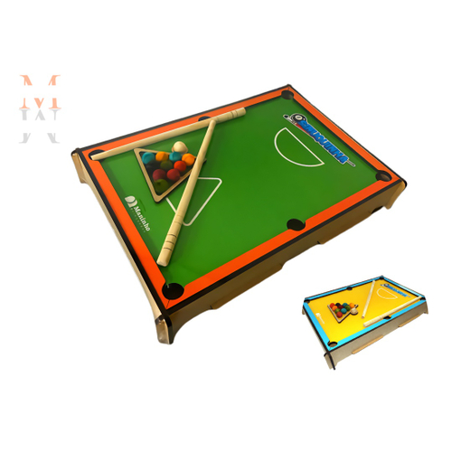 Jogo Mini Sinuca Brinquedo mdf 45cm 2 Tacos e 11 Bolinhas na