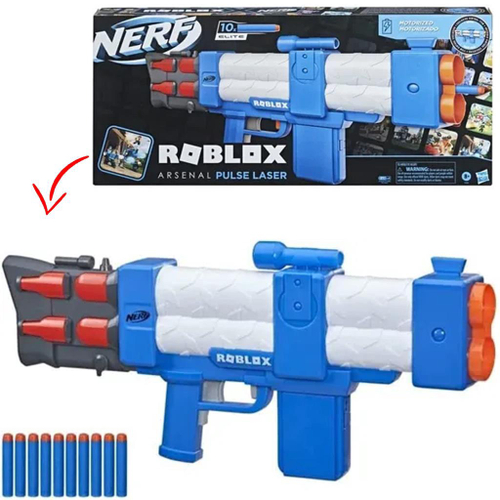 Nerf Roblox Arsenal: Pulse Laser Motorized Dart Blaster, 10 Nerf