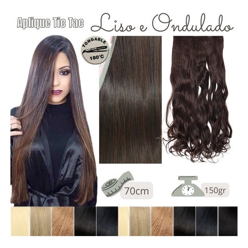 Cabelo Alongamento Tic Tac Liso 70cm Idêntico A Humano Lindo em