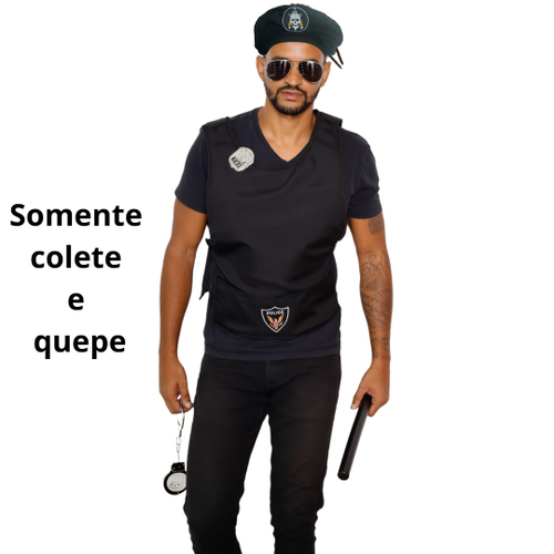 Fantasia Policial Masculina Adulto + Acessórios - Cosplay