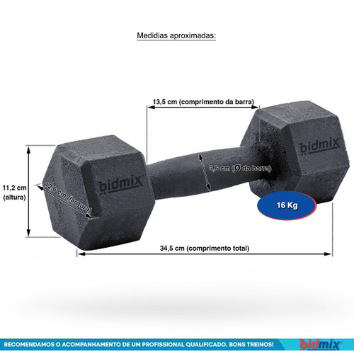 Halteres Sextavados Kg Cada Dumbbell Par Pesos De Ferro Academia