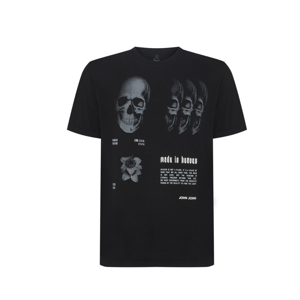 Camiseta John John Skull Preta - Compre Agora