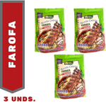 Kit 3X Farofa Temperada Bom Gosto Alho Cebolinha Costela