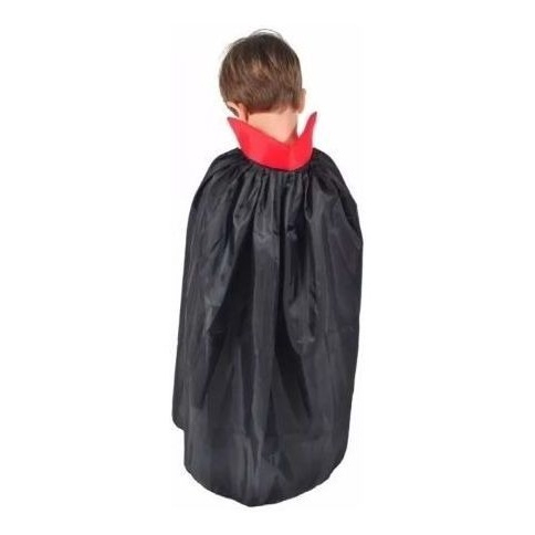 Fantasia Vampiro Infantil Halloween Capa com Gola - 01 unid